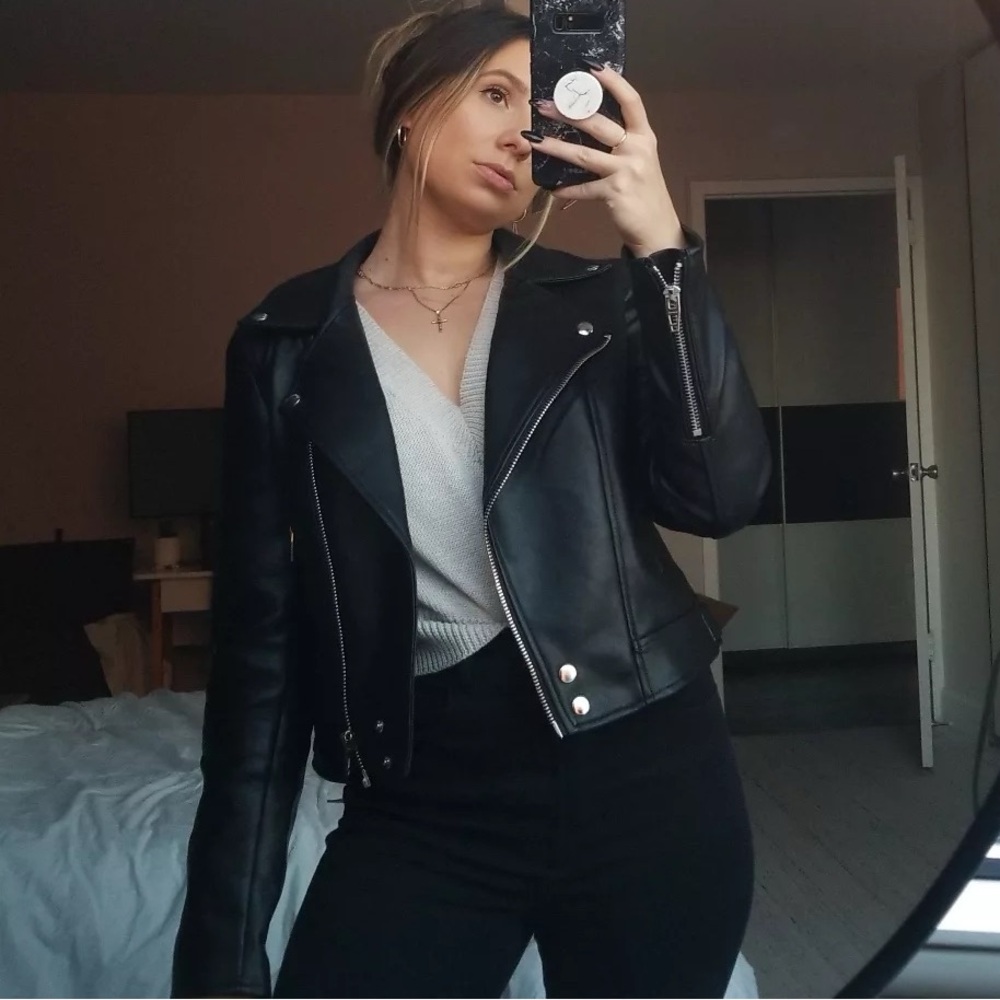 Blank NYC vegan leather moto jacket 🖤